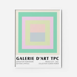 Color Block 20 PRINTABLE |  Pastel blue pink Museum poster abstract artwork Mid Century modern Poster | aesthetics art print Midcentury 80s