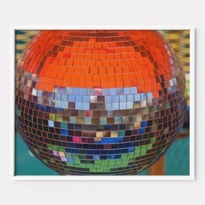 Disco Ball 4 ART PRINT | Disco mirror poster iridescent holographic wavy wiggly artwork retro trippy futurist y2k 90s Aesthetics art print