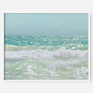 The Wave ART PRINT | ocean beach pastel photography | Sunset wall art poster | Beach from above print | Ocean Coastal decor art ocean
