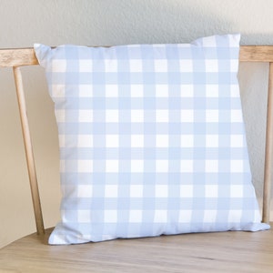 Checkered Pillow Cotton - Pastel Gingham Cotton Twill Cushion cover stripes checkered cottagecore striped Throw Pillow square shabby chic