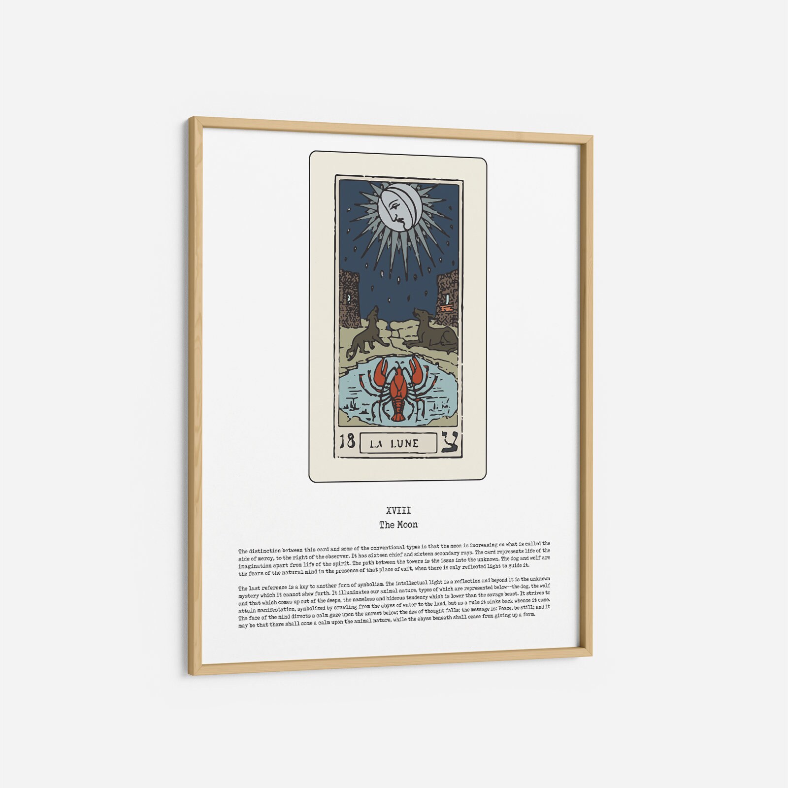 The Moon TAROT PRINTABLE Tarot Card Poster Wall Art the - Etsy