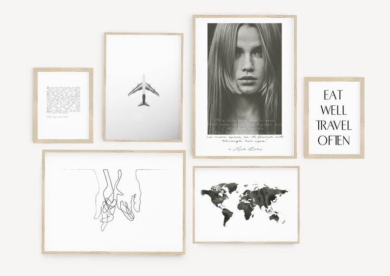 Wanderlust Gallery Wall Set of 6 Art Prints Travel Posters Etsy