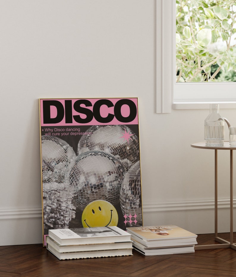 Disco Ball PRINTABLE Disco Vintage Magazine Y2k Aesthetic Wall - Etsy