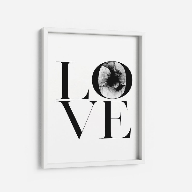Minimalist poster Scandinavian modern Home Decor Fashion Tyography Art Black and white artwork Love quote Wall Art LOVE PRINTABLE