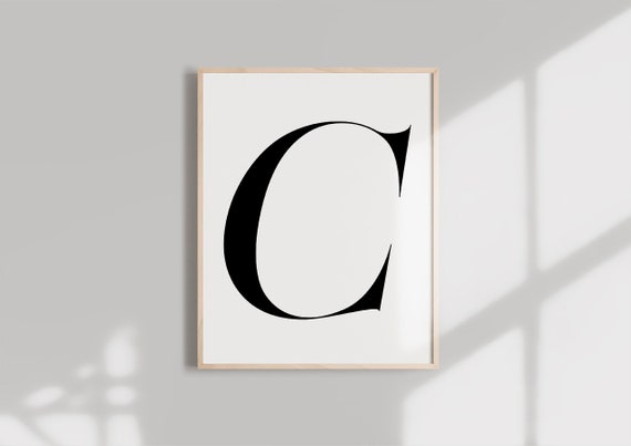 letter c printable black alphabet monogram letter typography etsy india