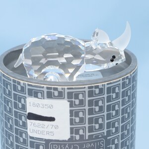 MINT IN BOX 2 3/4&quot; Swarovski Rhino #7622 Nr70, Rhinoceros figurine, Swarovski crystal animal decor, African animal, Swarovski gift