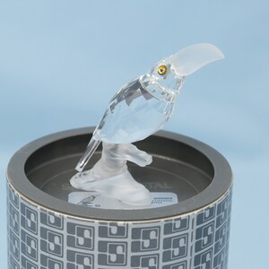 MINT IN BOX 2.5&quot; Swarovski Toucan figurine 7621 Nr 002, tropical bird decor, crystal Toucan with a frosted beak, Swarovski bird lover gift