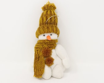MINT 7.5" tall plush Snowman ornament Christmas ornament, very cute, snowman hanging ornament