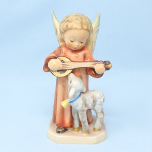 VERY NICE 5.5&quot; Hummel Angel Serenade with Lamb #83, TMK6, Hummel Angel figurine, porcelain Goebel figurine, vintage Christmas gift