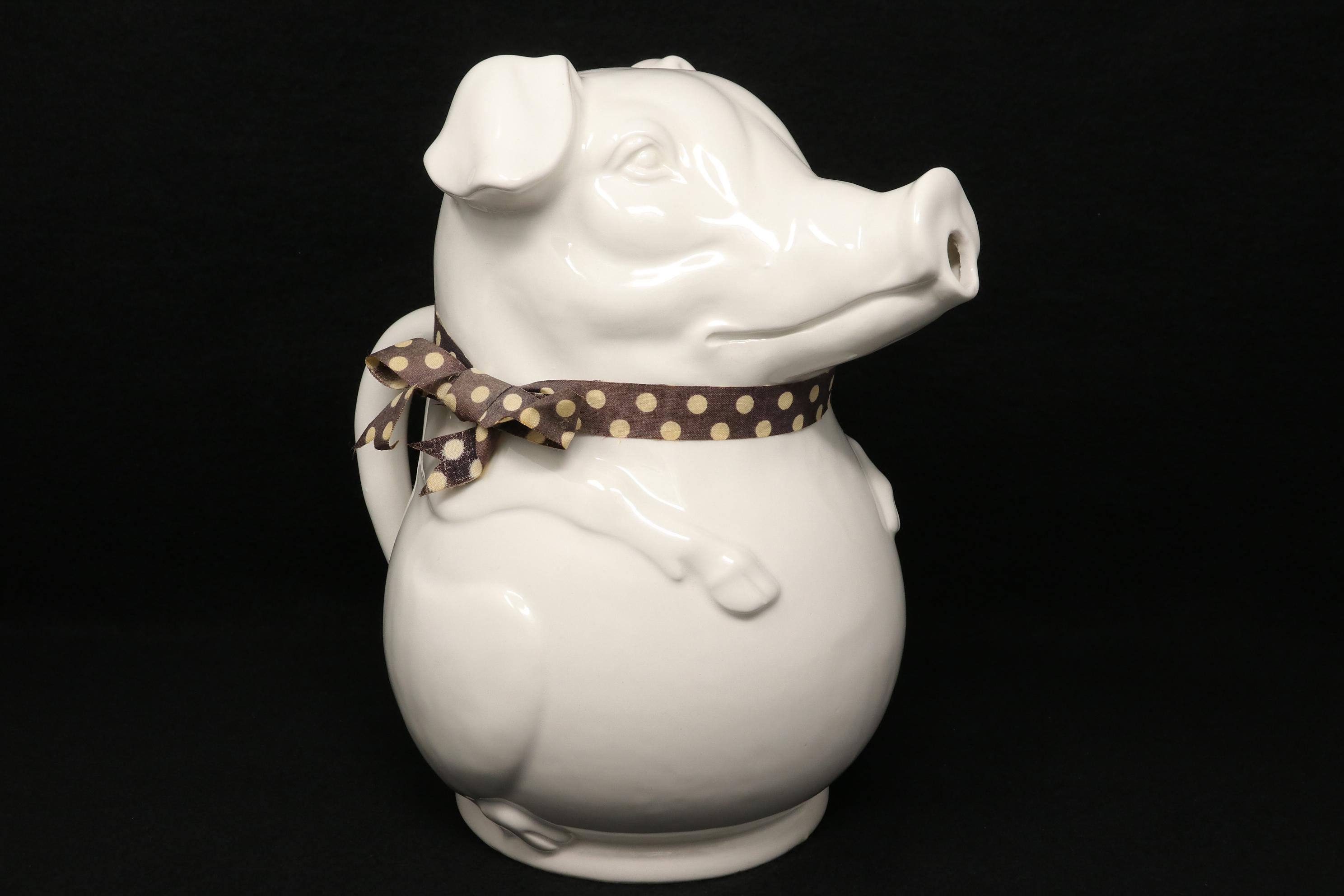 MINT Large 10-cup Schmid Design Folio Pig Pitcher, Vintage Hog