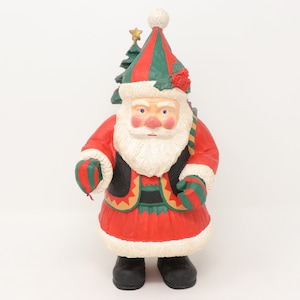AS IS (no lantern) 10&quot; Department 56 red-nosed Santa figurine, vintage Christmas decor, holiday decor, Santa Claus figure