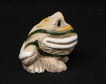 カエルの彫刻品 優れたヴィンテージ 2.5 インチ Artesania Rinconada カエルの置物