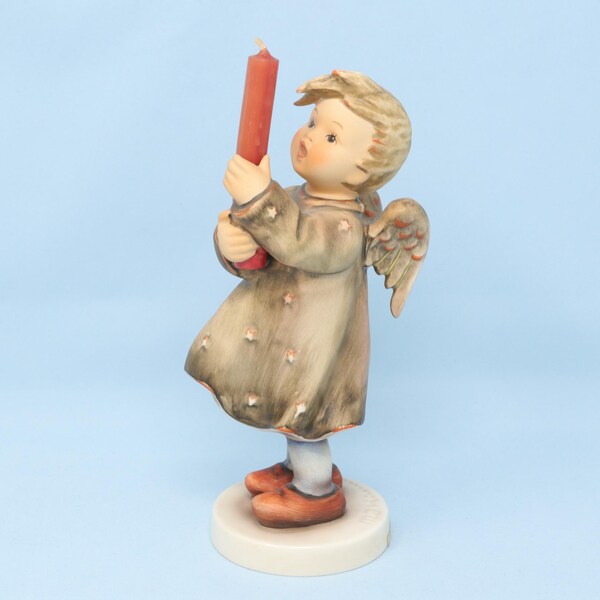 MINT 6 3/4" Hummel Watchful Angel figurine #191, TMK5, Goebel Hummel angel with candlestick, vintage porcelain Hummel gift