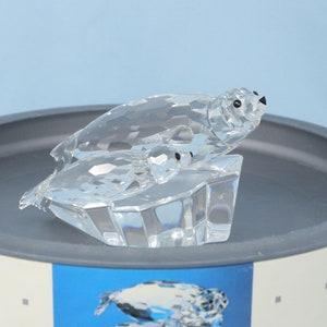 NICE IN BOX 3 3/4&quot; Swarovski crystal Seals figurine, Annual Edition 1991, Mama and Baby Seal, Save Me, Swarovski sea animal, marine life