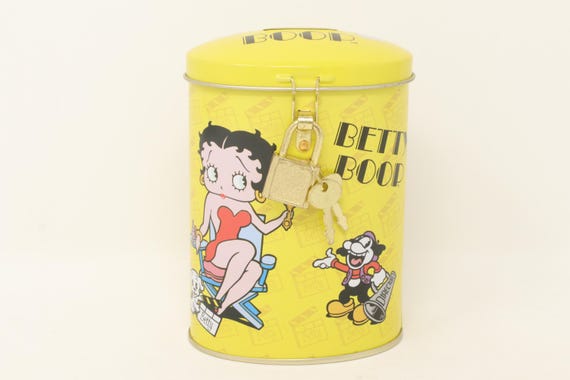 Betty Boop Tin Bank/ Piggy Bank With Lock & Keys, Collectible Tin