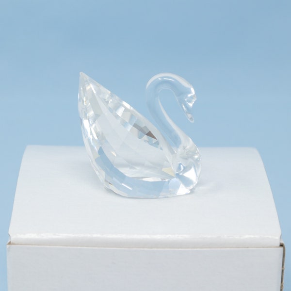 NICE in GIFT BOX 1.5" Swarovski crystal Swan figurine, 1995 centeniary Swarovski Swan, Swarovski bird decor, vintage gift, see description