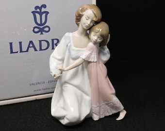 Lladro, Bedtime Story, Lady and Child, Made in Spain Figurine With