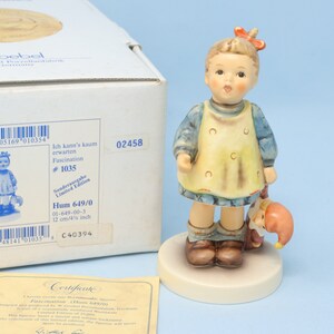 MINT IN BOX Hummel Fascination figurine #649/0, 4 3/4&quot; tall, TMK7, Hummel 81, vintage Goebel porcelain, Hummel girl figurine, Hummel gift