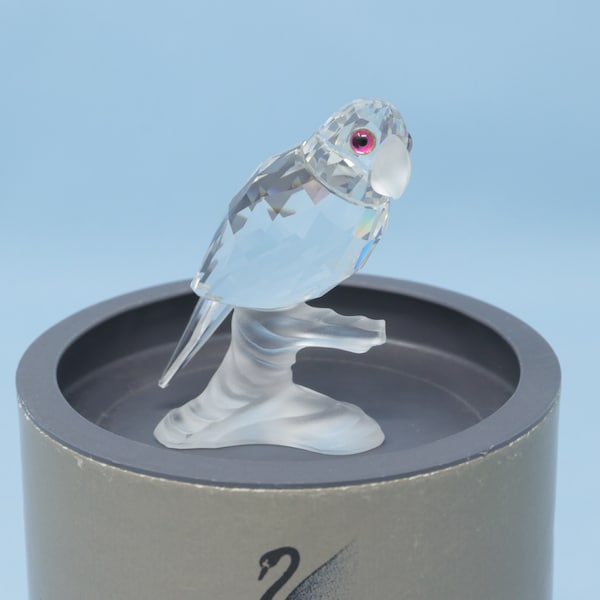 MINT IN BOX with worn inserts 2.5" Swarovski Parrot figurine 7621 Nr 004, tropical bird decor, crystal parrot, Swarovski bird lover gift