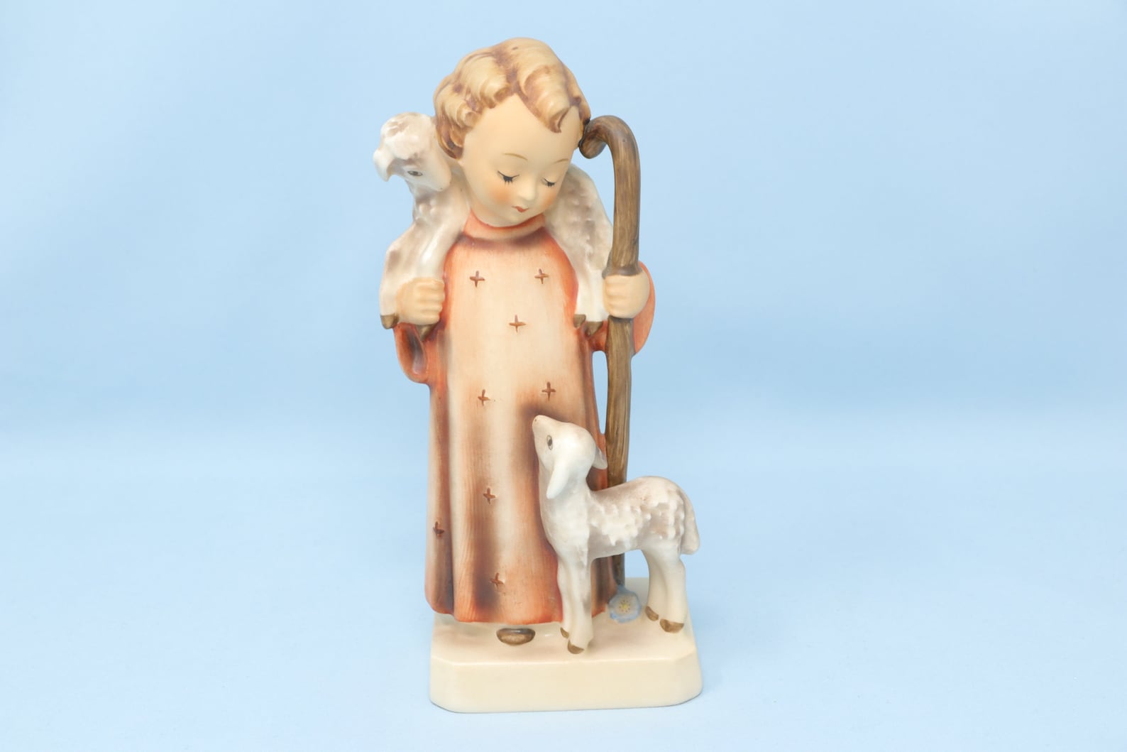 Excellent Vintage 6.5 inch Hummel Good Shepherd figurine #42/0, TMK3, boy with lambs, Hummel 42, Hummel nativity, Goebel porcelain gift