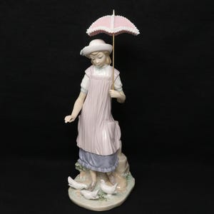 MINT IN BOX (see details) 13&quot; Lladro figurine #5156, Susan and the Doves, Lladro girl with umbrella, retired Lladro figurine, Lladro gift