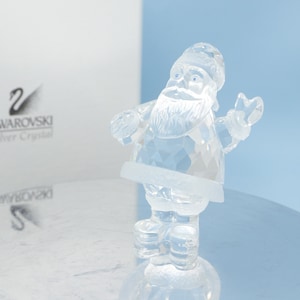 AS IS (tassel chip) In BOX 2.5&quot; Swarovski Santa figurine #7475 603, Swarovski crystal Santa figure, Swarovski with box, Christmas decor