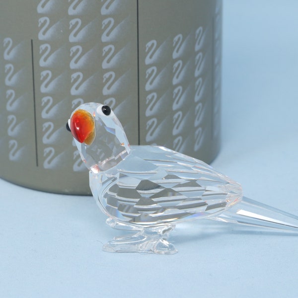 MINT IN unlabeled BOX Swarovski Parrot with red beak #7621 Nr 09, tropical bird decor, Swarovski crystal parrot figurine, bird lover gift