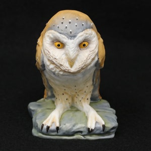 MINT Kaiser Barn Owl figurine, 4.5&quot; tall, ceramic bird decor, owl lovers gift, Barn Owl decor, white and brown owl