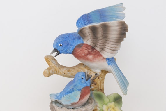 Bluebird at Nest Figurine Music Box, Vintage Shafford Japan, 7