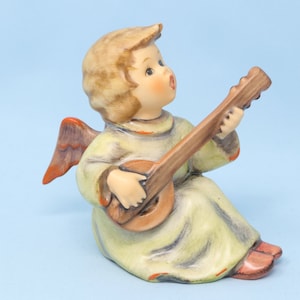 MINT 3.5&quot; Hummel Sounds of the Mandolin #438, Hummel angel playing mandolin, TMK6, vintage Goebel Hummel porcelain figurine, Hummel gift