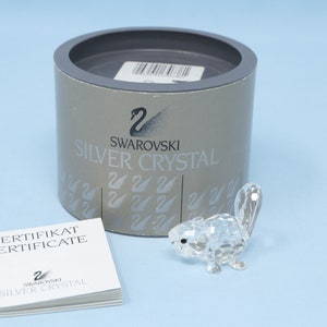 MINT IN BOX 1 3/4&quot; Swarovski Baby Lying Beaver #7616 003, Swarovski beaver figurine, Swarovski crystal animal, beaver decor, Swarovski gift