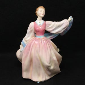 AS IS (repaired) 7" Royal Doulton Gay Morning figurine HN 2135, Royal Doulton lady figure with shawl, Royal Dalton, collectors gift