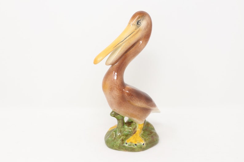 MINT 8 tall brown Pelican figurine ceramic pelican Etsy