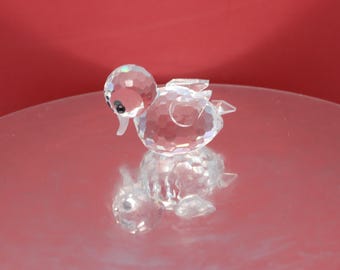 Swarovski Crystal Duck Figurine - Sunny Steve With Surfboard