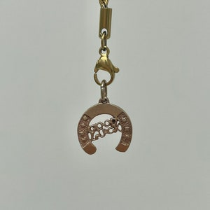 Vintage 9 karat Gelbgold Glück Hufeisen Charm Anhänger