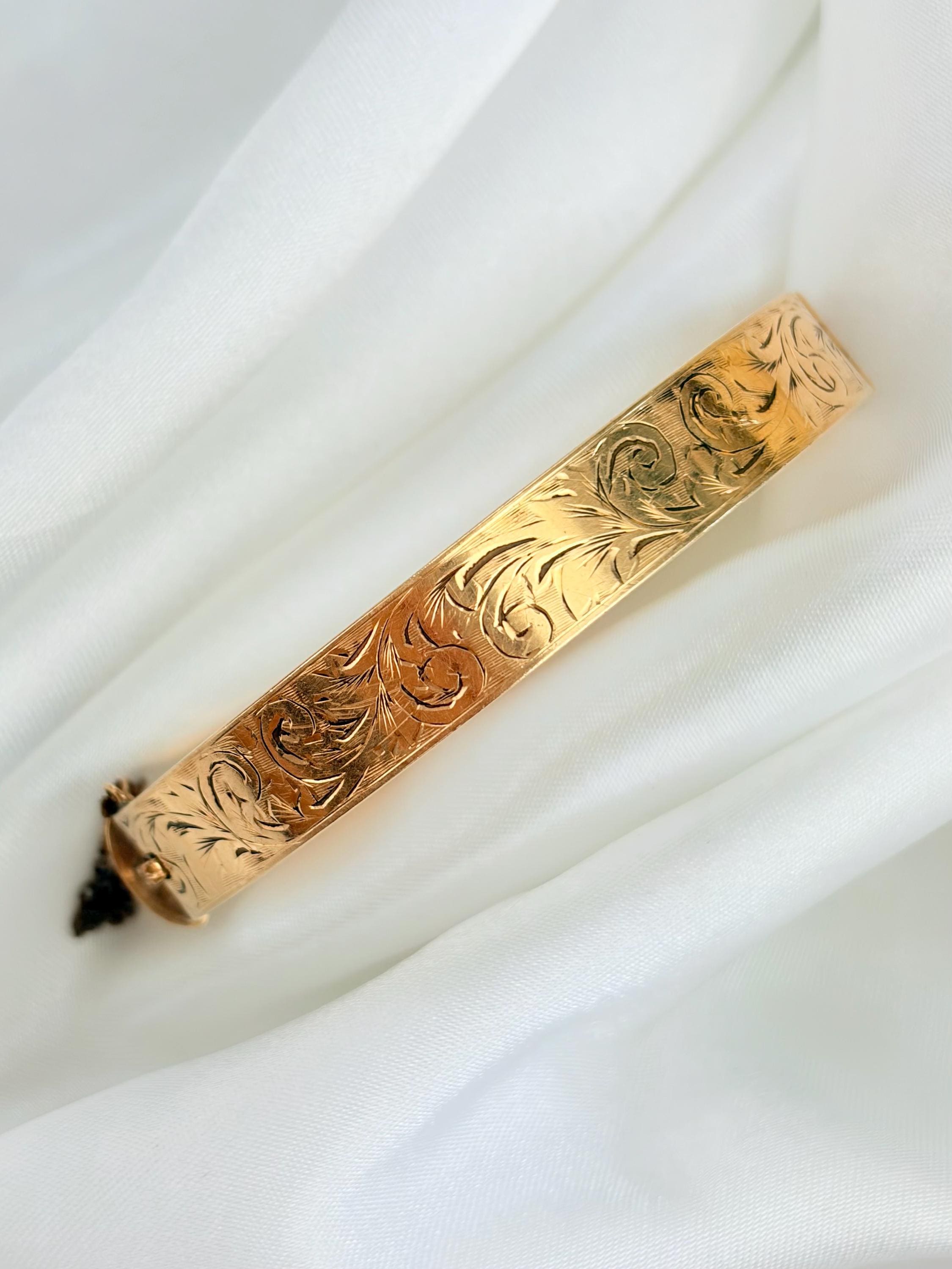 Vintage 1/5th 9ct Bronze Core Bangle/bracelet - Etsy