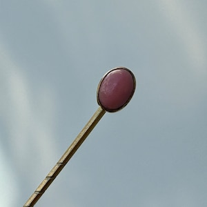 Antique Gold Coral Stick Pin Brooch
