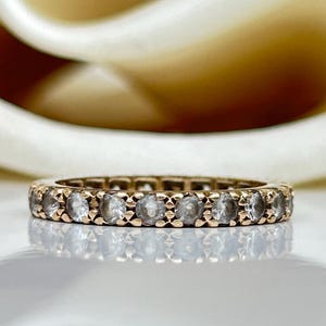 Vintage 9kt gouden witte spinel ring met volledige eeuwigheidsring