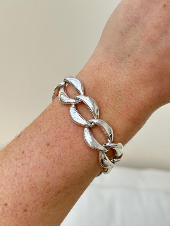 Chunky Solid Silver 925 Bracelet - image 1