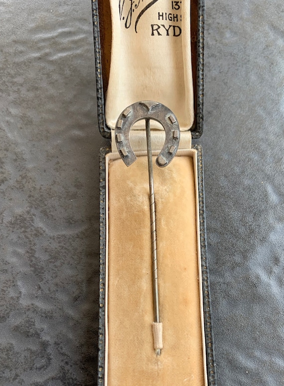 Victorian Silver Large Horseshoe Stickpin Brooch