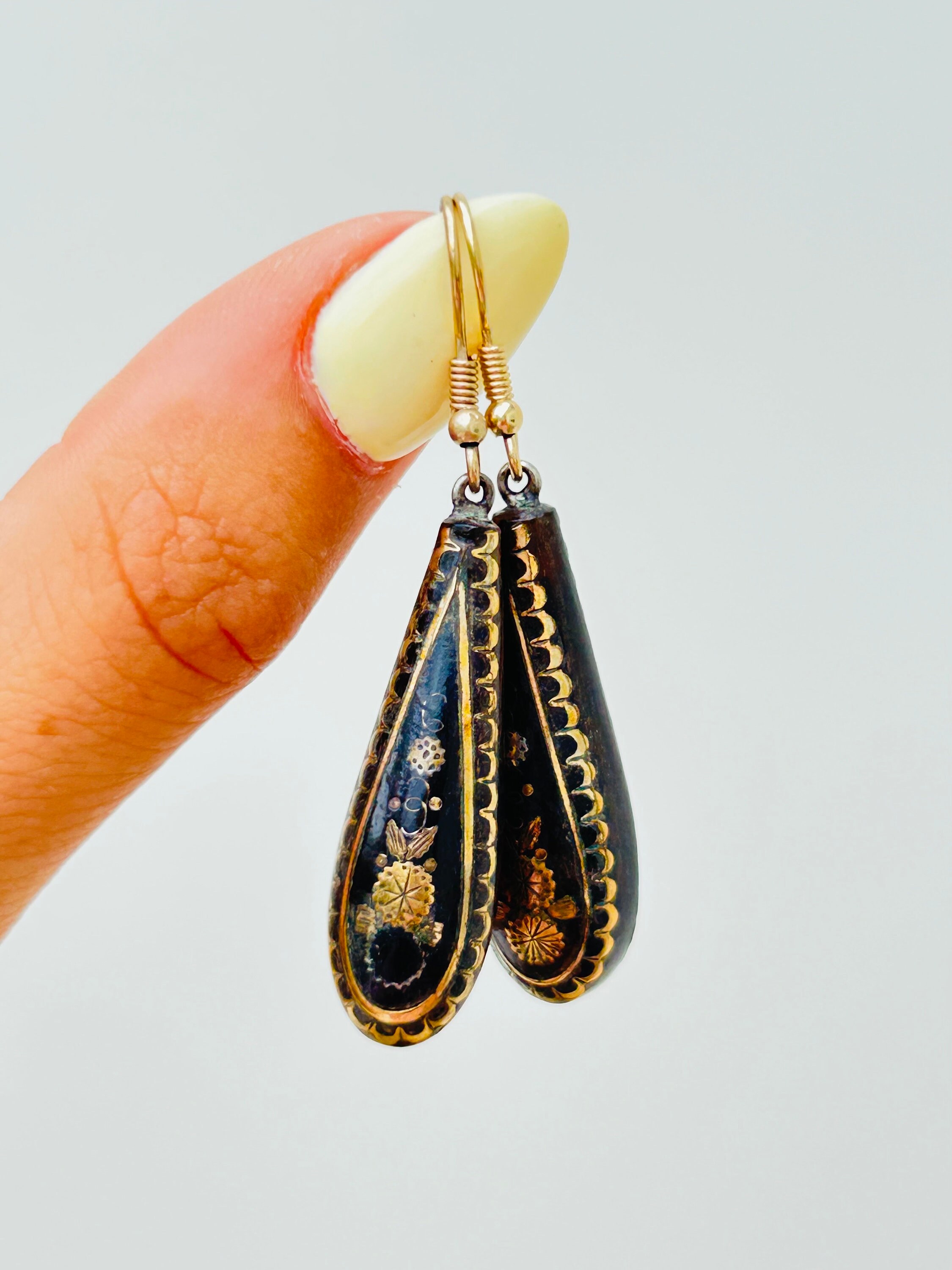 Antique Yellow Gold Pique Earrings Etsy