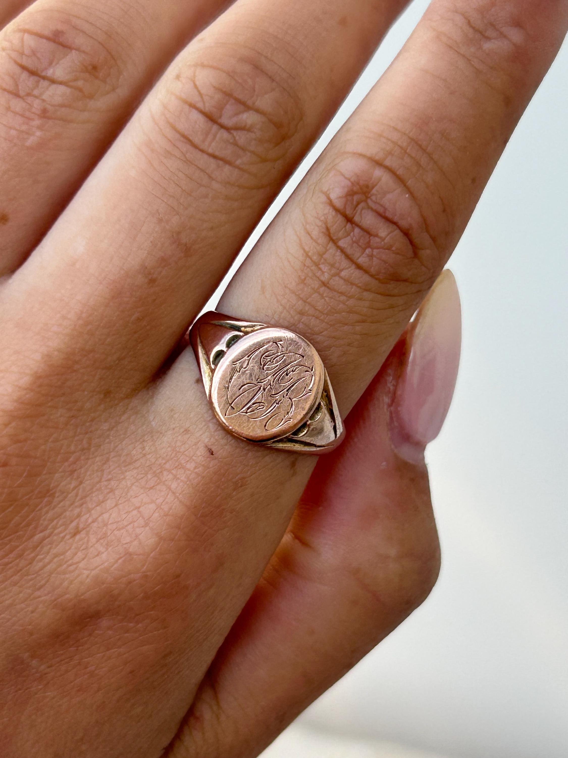アクセサリー 1958's 9k Gold Signet Ring Vintage 9ct Gold Signet Ring - Etsy