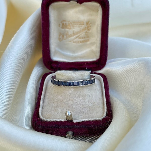 Art Deco Platinum Sapphire Eternity Ring