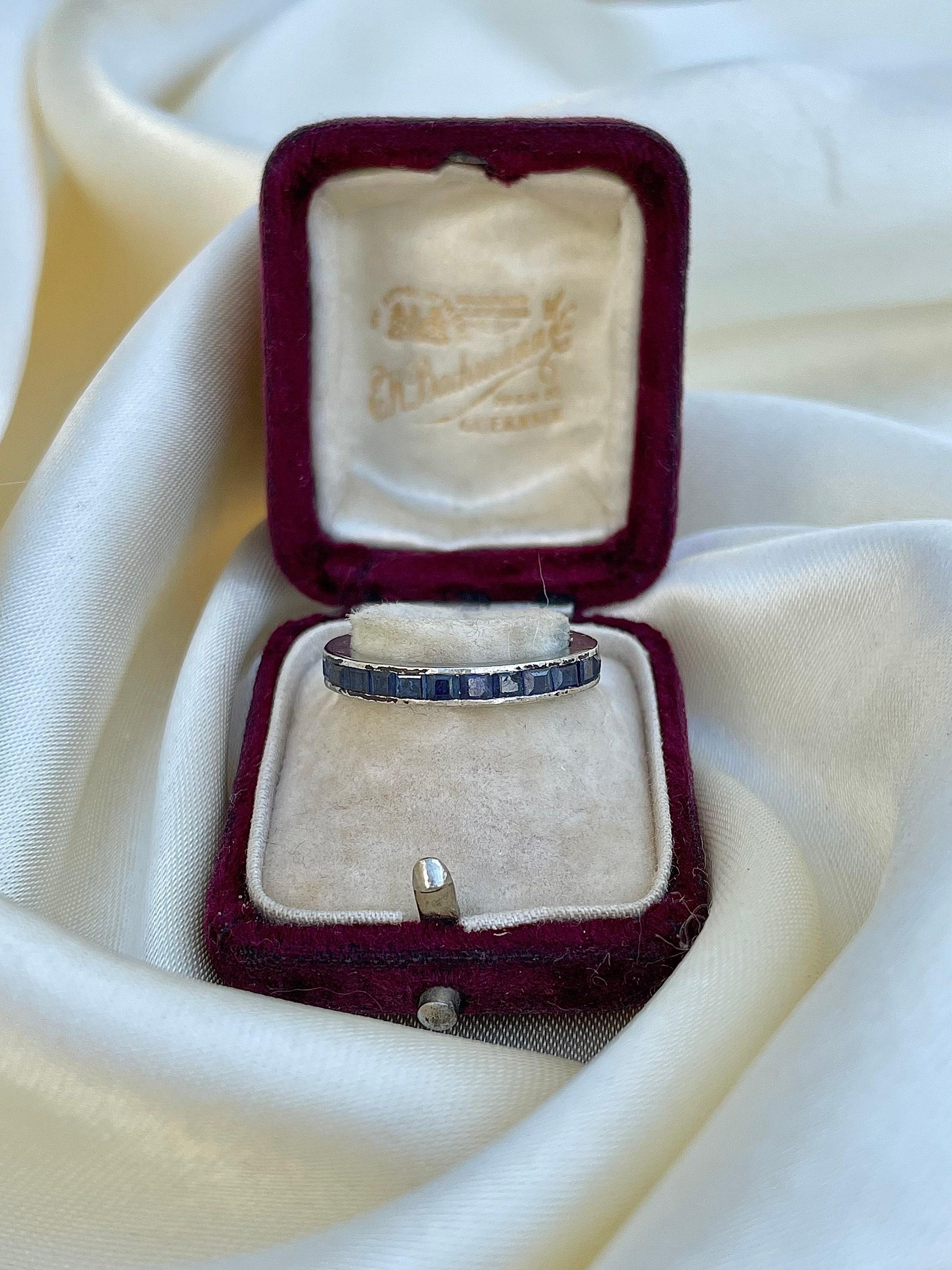 Art Deco Platinum Sapphire Eternity Ring