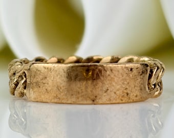 Vintage 9ct Gold Heavy Chain Design Ring