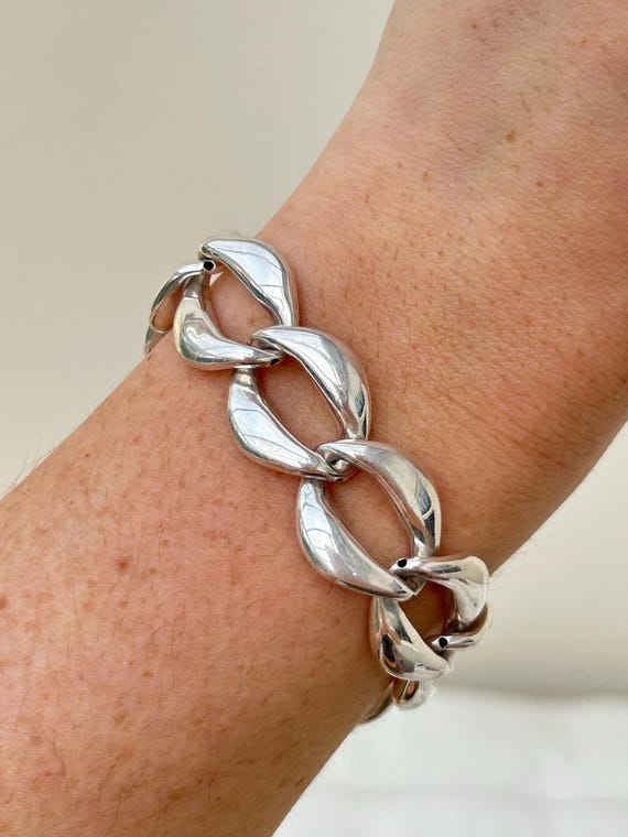 Chunky Solid Silver 925 Bracelet - image 4