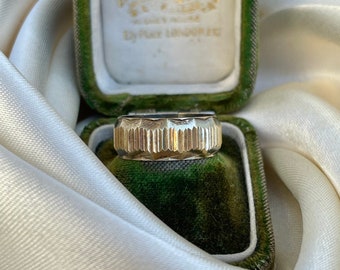 Vintage Silver with Gold Overlay Band Stacker Ring
