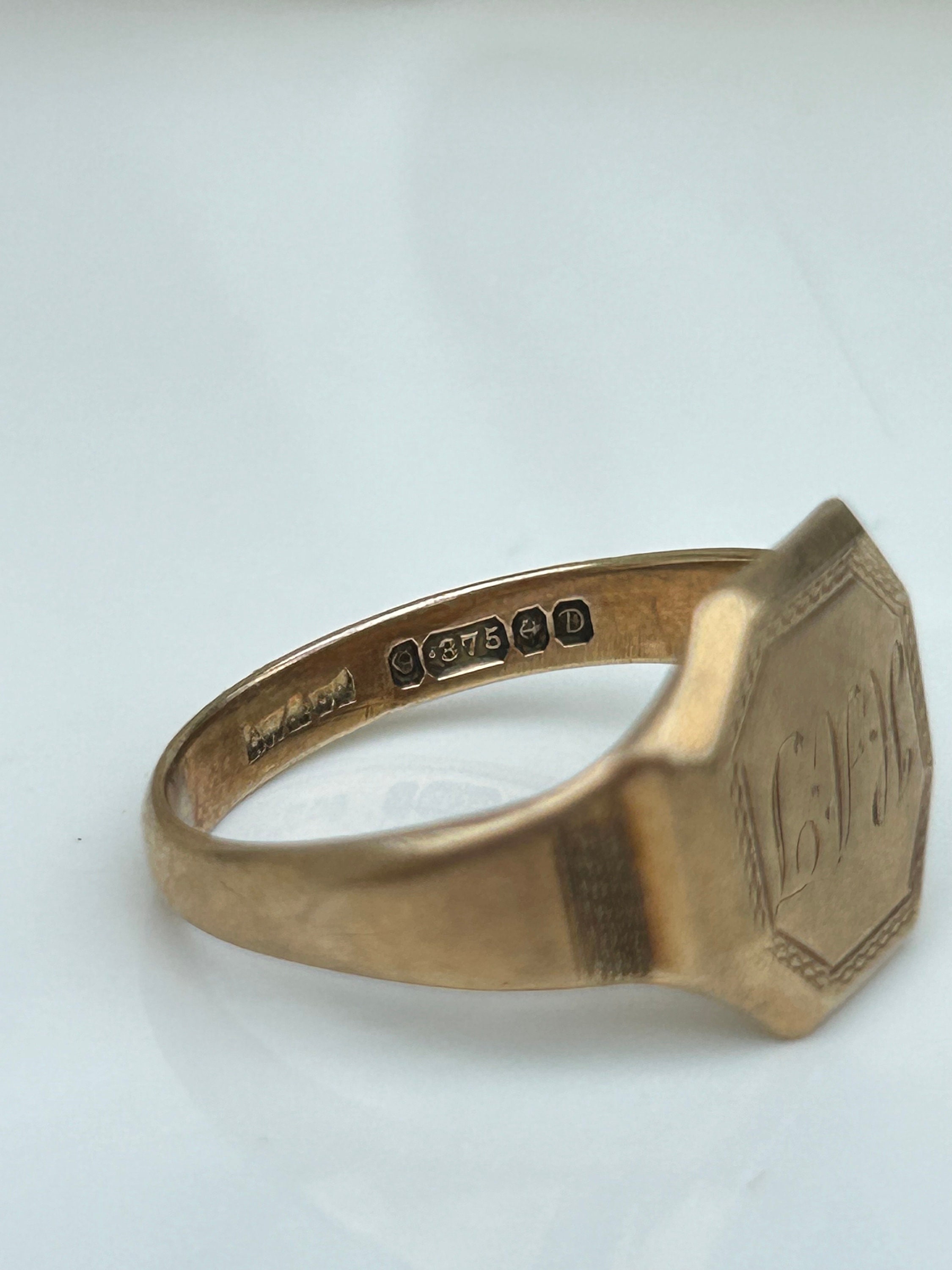 Chunky Vintage 9ct Gold HAJ Signet Ring - Etsy