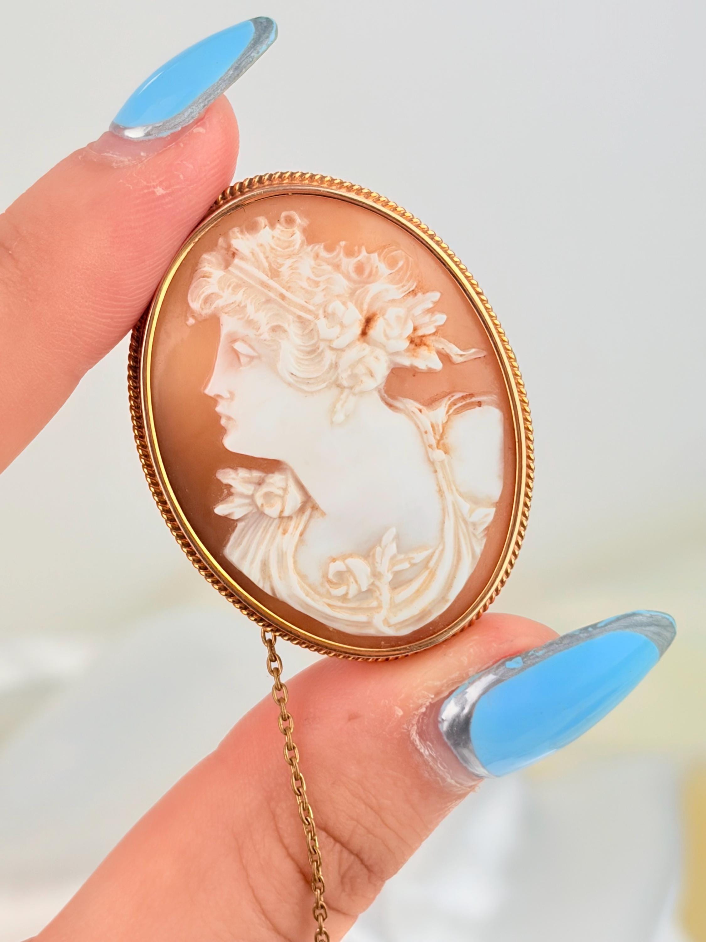 Outstanding 14ct Yellow Gold Antique Large Carved Cameo Brooch - Etsy