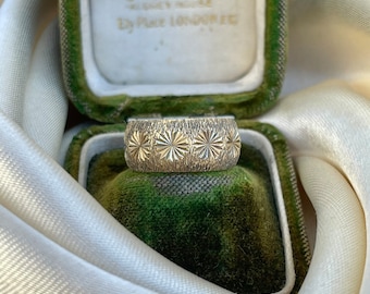Vintage Silver with Gold Overlay Band Stacker Ring